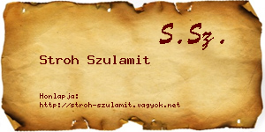 Stroh Szulamit névjegykártya